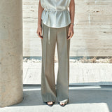 SIPT7202 Draped Bootcut Slacks_Khaki Brown