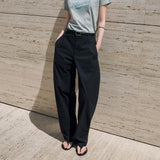 SIPT7204 Light Cotton Curved Pants_Black