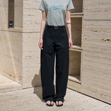 SIPT7204 Light Cotton Curved Pants_Black