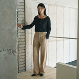 SIPT7204 Light Cotton Curved Pants_Camel