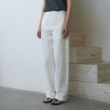 SIPT7204 Light Cotton Curved Pants_Ivory