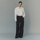 SIPT7211 Gentle Wide Jogger Slacks_Charcoal