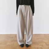 SIPT7214 Layered Curved Slacks_Ash beige