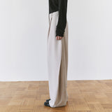 SIPT7214 Layered Curved Slacks_Ash beige