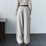 SIPT7214 Layered Curved Slacks_Ash beige
