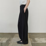 SIPT7214 Layered Curved Slacks_Black