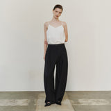 SIPT7214 Layered Curved Slacks_Black
