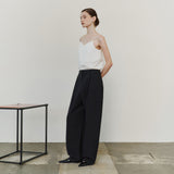 SIPT7214 Layered Curved Slacks_Black