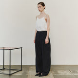 SIPT7214 Layered Curved Slacks_Black