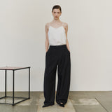 SIPT7214 Layered Curved Slacks_Black