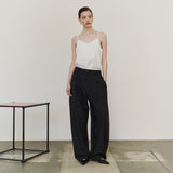SIPT7214 Layered Curved Slacks_Black