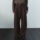 SIPT7214 Layered Curved Slacks_Brown