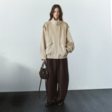 SIPT7214 Layered Curved Slacks_Brown