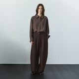 SIPT7214 Layered Curved Slacks_Brown