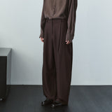 SIPT7214 Layered Curved Slacks_Brown