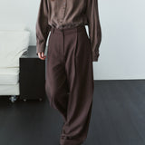SIPT7214 Layered Curved Slacks_Brown