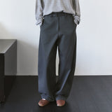 SIPT7215 Belted Curved Cotton Pants_Charcoal