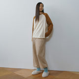 SIPT7218 Curved Banding Jogger Pants_Brown
