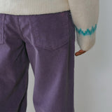 SIPT7224 Retro Wide Corduroy Pants_Purple