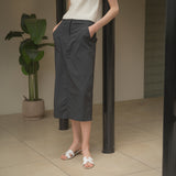 SIST9024 Nylon Purtig Skirt_Charcoal