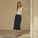 SIST9024 Nylon Purtig Skirt_Charcoal