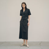 SIST9035 Nylon Half-Banding Skirt_Black