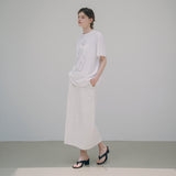 SIST9035 Nylon Half-Banding Skirt_Off-white