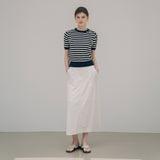 SIST9035 Nylon Half-Banding Skirt_Off-white