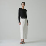 SIST9052 Cotton Purtig Long Skirt_White
