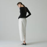 SIST9052 Cotton Purtig Long Skirt_White