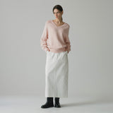 SIST9052 Cotton Purtig Long Skirt_White