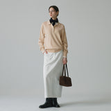 SIST9052 Cotton Purtig Long Skirt_White