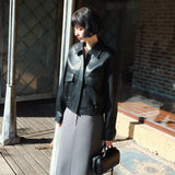 SIST9058 Formal Column Long Skirt_Charcoal