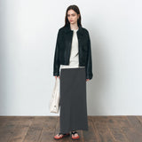 SIST9058 Formal Column Long Skirt_Charcoal