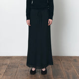 SIST9059 Lace Silky Long Skirt_Black