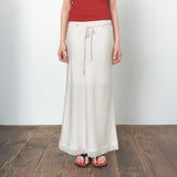SIST9059 Lace Silky Long Skirt_Cream