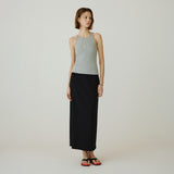 SIST9060 Comfort Daimaru Banding Long Skirt_Black