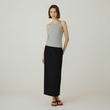 SIST9060 Comfort Daimaru Banding Long Skirt_Black