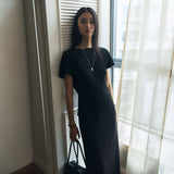 SIST9060 Comfort Daimaru Banding Long Skirt_Black