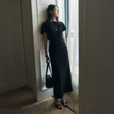 SIST9060 Comfort Daimaru Banding Long Skirt_Black