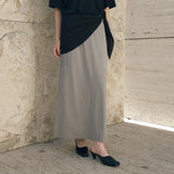 SIST9064 Flow Tension Banding Skirt_Mocha Gray