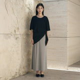 SIST9064 Flow Tension Banding Skirt_Mocha Gray