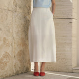 SIST9065 Floral Linen Skirt_Ivory