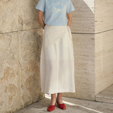 SIST9065 Floral Linen Skirt_Ivory