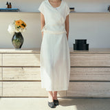 SIST9065 Floral Linen Skirt_Ivory