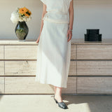 SIST9065 Floral Linen Skirt_Ivory