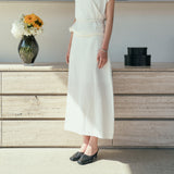 SIST9065 Floral Linen Skirt_Ivory