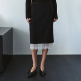 SIST9070 Lace Midi Skirt_Black