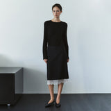 SIST9070 Lace Midi Skirt_Black