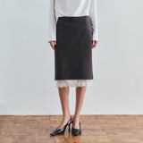 SIST9070 Lace Midi Skirt_Brown